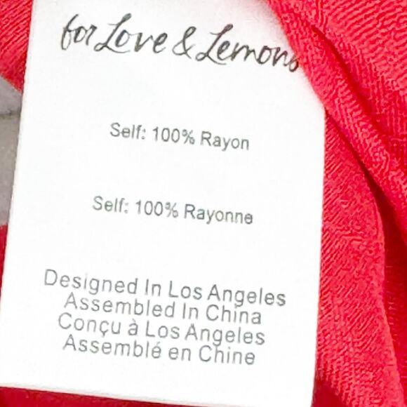 For Love & Lemons Women's Jacquard Fabric Ilana Midi Dress in Red NWT - Picture 7 of 11